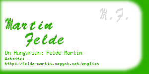 martin felde business card